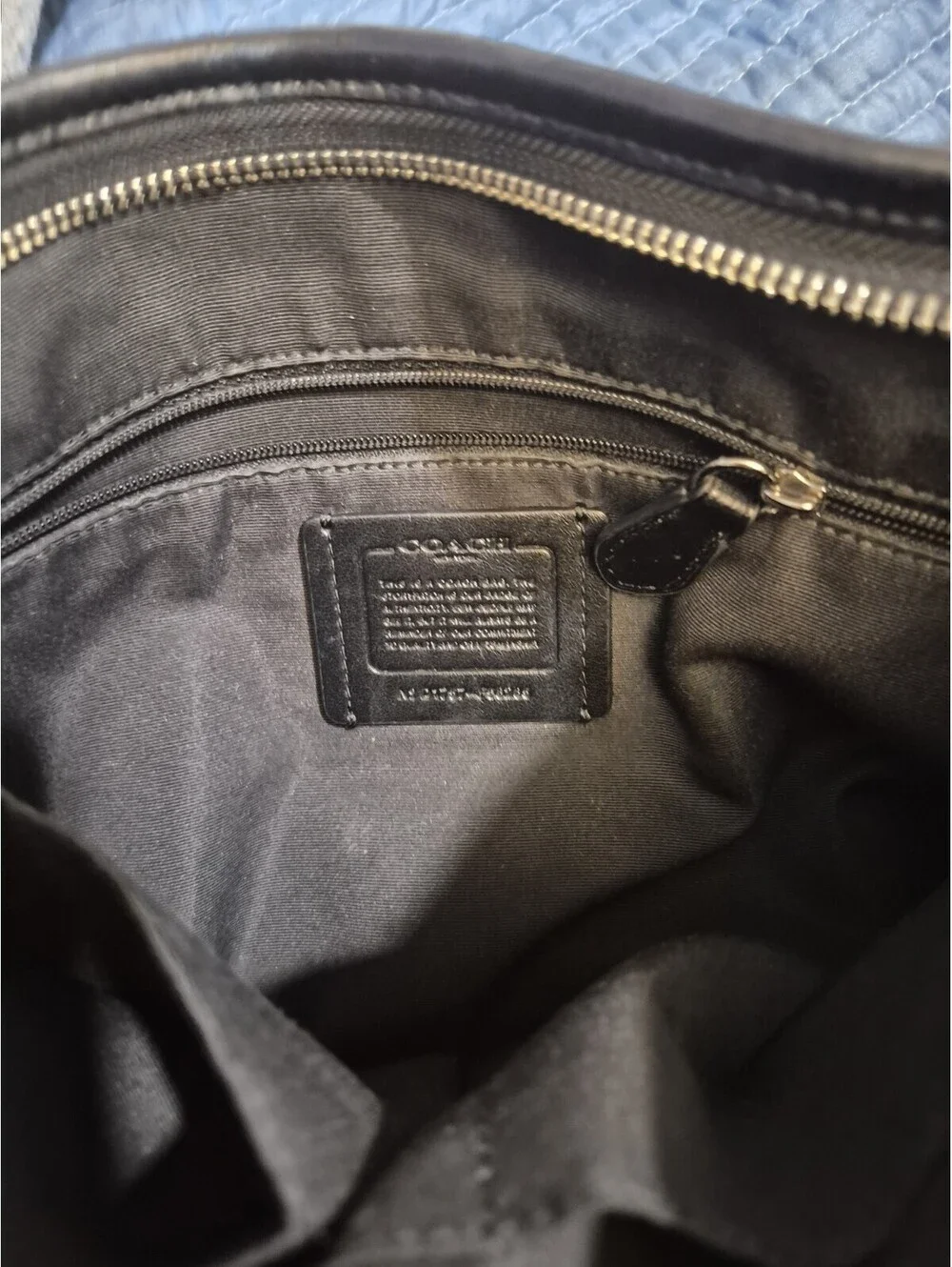Coach Signature Monogram Crossbody Bag Brown Black Zip